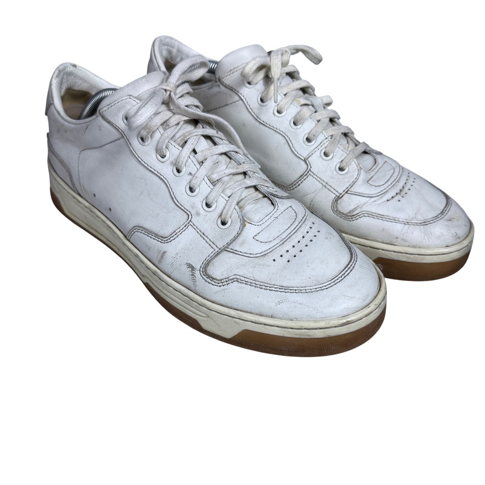 Hugo Boss Sneakers Mens 45 White Leather Low Top Gum Sole Made in Italy 50425196